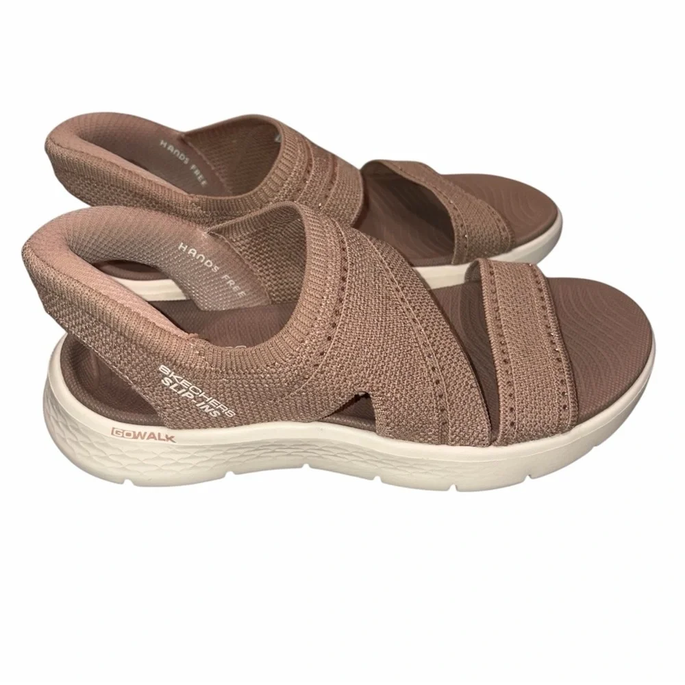 Skechers Slip-ins Taupe Go Walk Flex Belle Sandal Shoes size 7